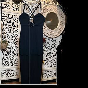 Elegant Black Backless Evening Dress